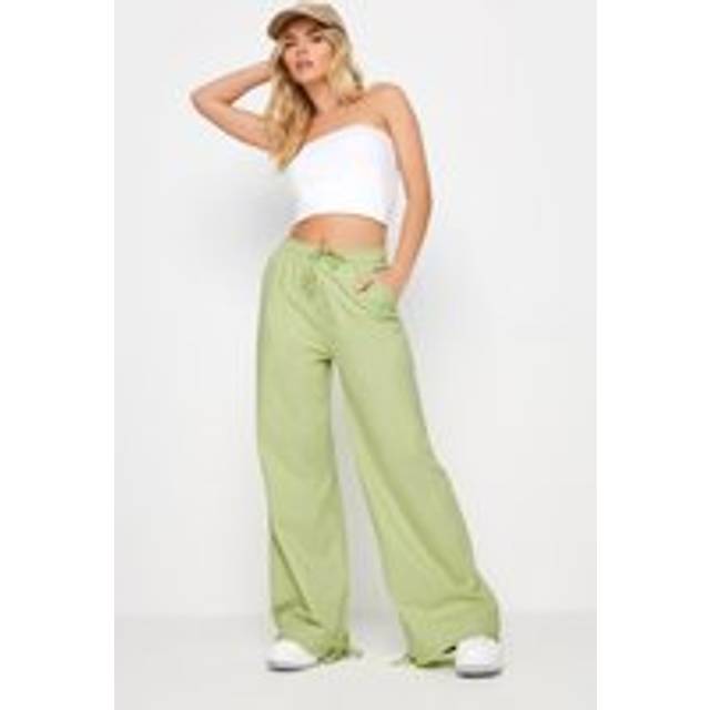 Pixiegirl Lime Green Wide Leg Hem Detail Jogger 12 Pixiegirl | Petite Women's Wide Leg Trousers