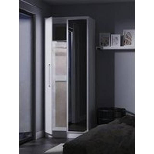 Welcome Furniture Ready Assembled Milan Tall Triple Mirrored Wardrobe In White Gloss & White, White