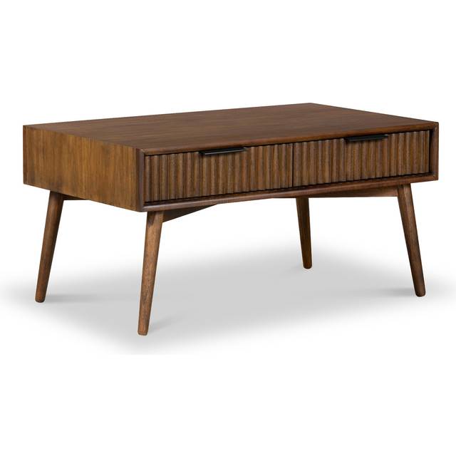 Oskar Walnut Stain 2 Drawer Coffee Table for Living Room | Roseland