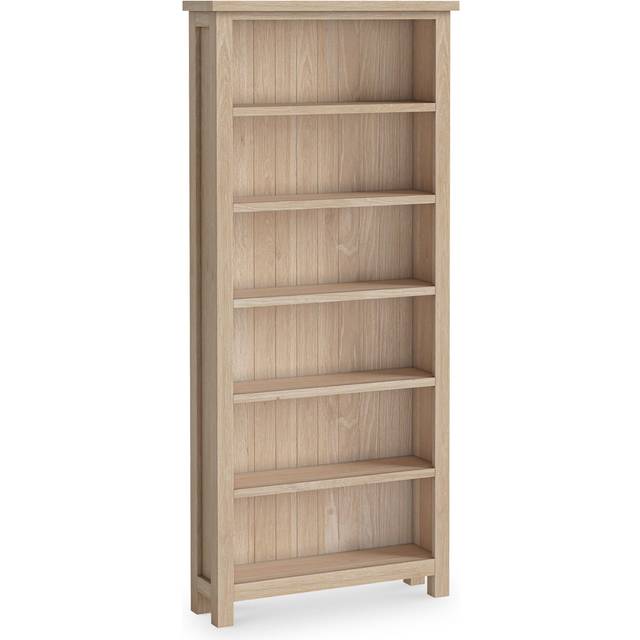 Farrow Washed Oak 6 Tier Large Bookcase - By Roseland Furniture - One Size