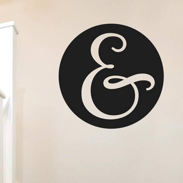 Ampersand In Circle Wall Sticker - Black (57cm H X 57cm W)