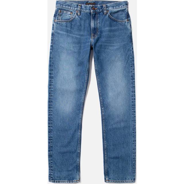 Nudie Jeans Gritty Jackson Day Dreamer Mid Waist Regular Straight Fit Men's Organic Jeans W30/L36 Sustainable Denim - Blue (W30/L36)