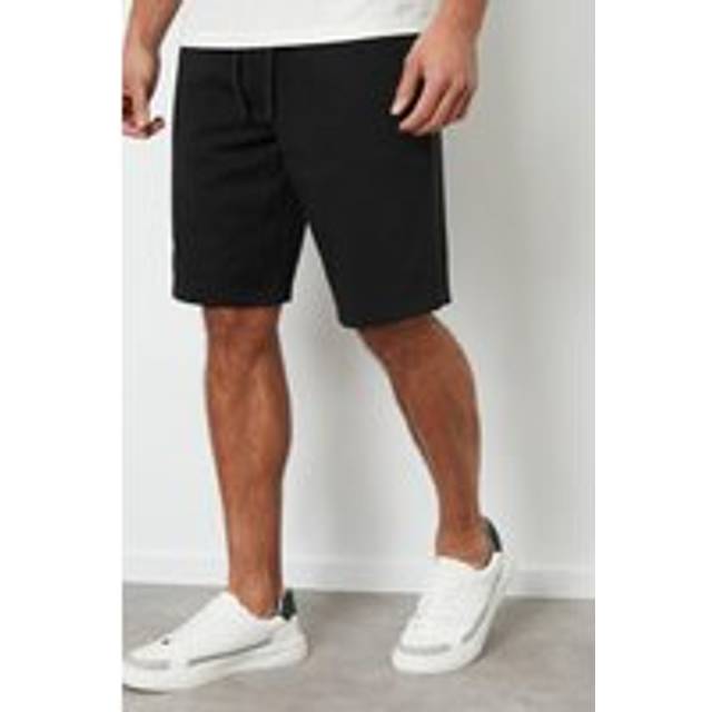 'Wiki' Knee Length Fleece Sweat Shorts - Black - S