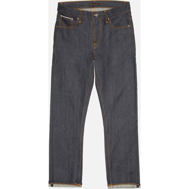 Nudie Jeans Grim Tim Dry Original Selvage Mid Waist Slim Fit Organic Selvedge Jeans W29/L30 Sustainable Denim - Blue (W29/L30)