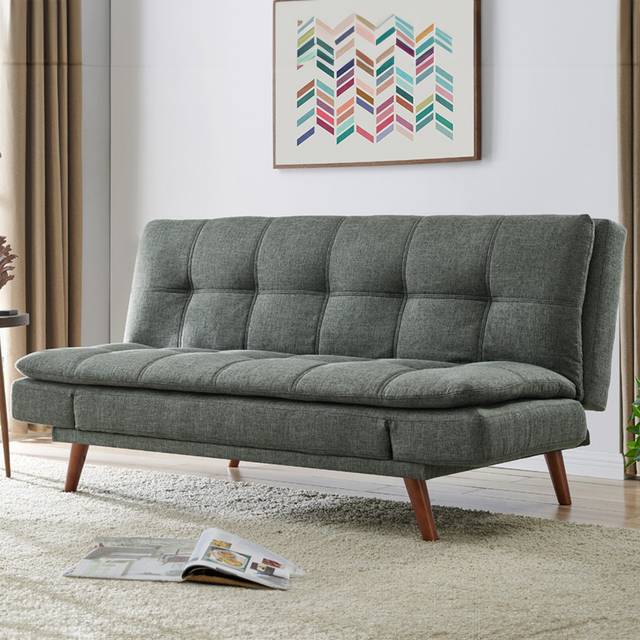 Home Detail Duncan 2 Seater Grey Fabric Sofa Bed - Double