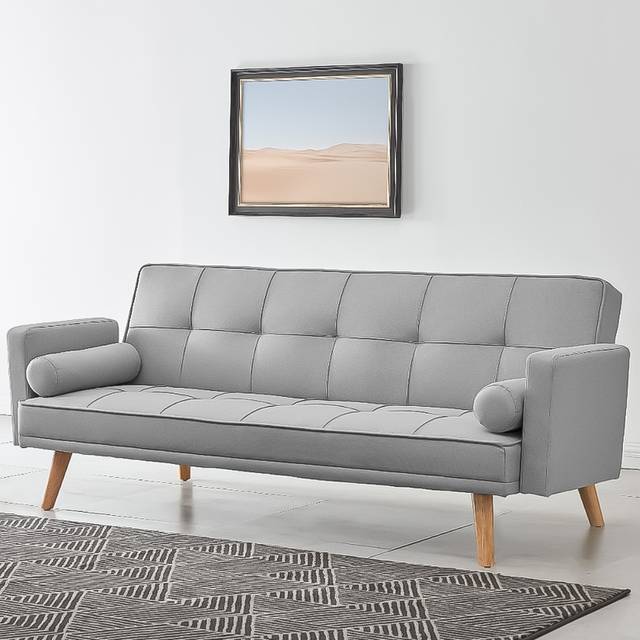 Home Detail Sarnia Double Sleeper Light Grey Fabric Sofa Bed