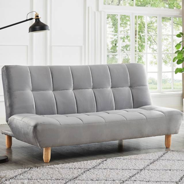 Home Detail Macey 2 Seater Grey Velvet Sofa Bed - Double