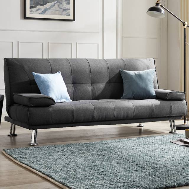 Home Detail Montana 2 Seater Charcoal Grey Fabric Sofa Bed - Double