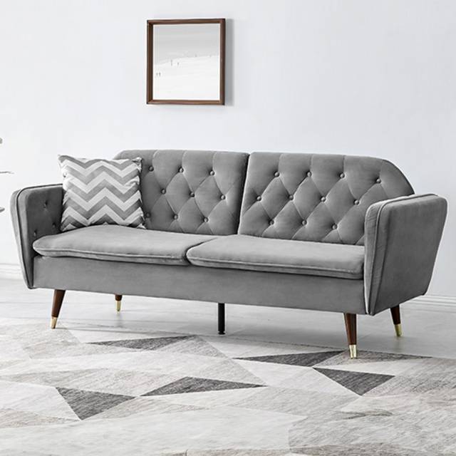 Home Detail Whitby 2 Seater Dark Grey Velvet Sofa Bed - Double