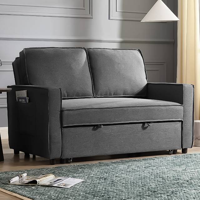 Home Detail Hugo Small Double Sleeper Dark Grey Pull Out Sofa Bed