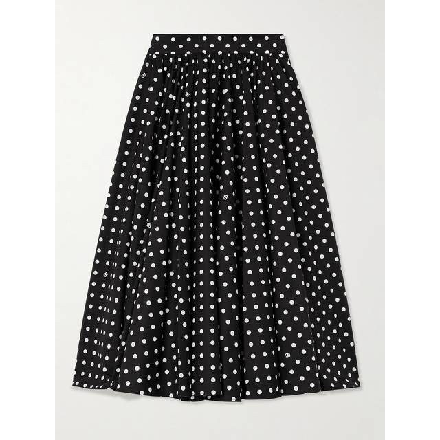Dolce & Gabbana Cotton Calf-length Circle Skirt With Polka-dot Print - Woman Skirts Print 50