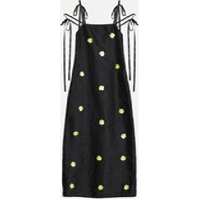 Sister Jane Fanciful Flower Cloqué Midi Dress - MP/UK 12 - Black