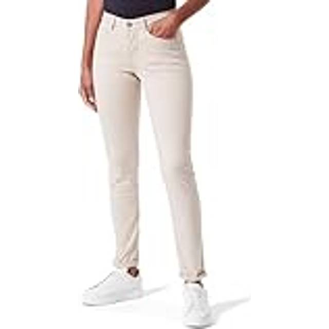 Cream, Straight Trousers, female, Beige, W25 L32, Feather Gray Twill Pant Straight Leg