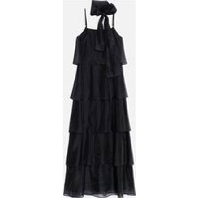 Sister Jane Ranch Organza Tiered Midi Dress - MP - Black - UK 12