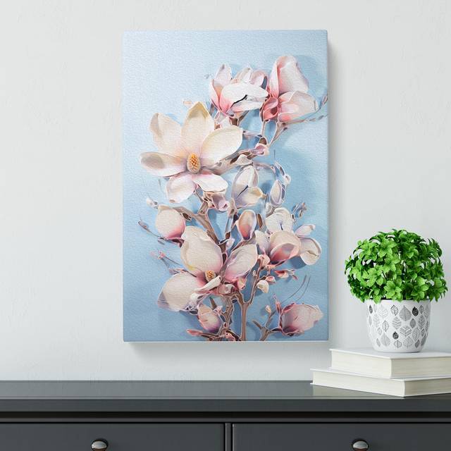 Magnolia Flower Expressionism No.3 - Wrapped Canvas Art Prints (76cm H x 50cm W x 3cm D)