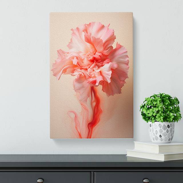 Carnation Flower Expressionism No.2 - Wrapped Canvas Art Prints (60cm H x 40cm W x 3cm D)