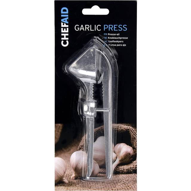 Chef Aid Garlic Press With Cherry / Olive Stoner, Silver -