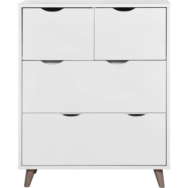 Large 4 Drawer Modern Chest Of Drawers - White