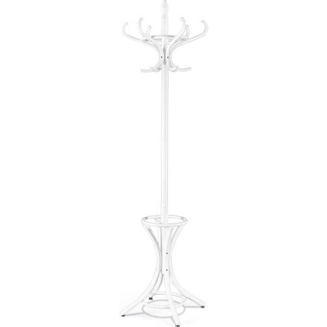 Wooden Coat Rack Hat Hanger Freestanding  Umbrella Stand with 12 Hooks
