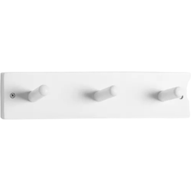 &Home - Kroklist Lanta 3 krokar 30 cm - Vit