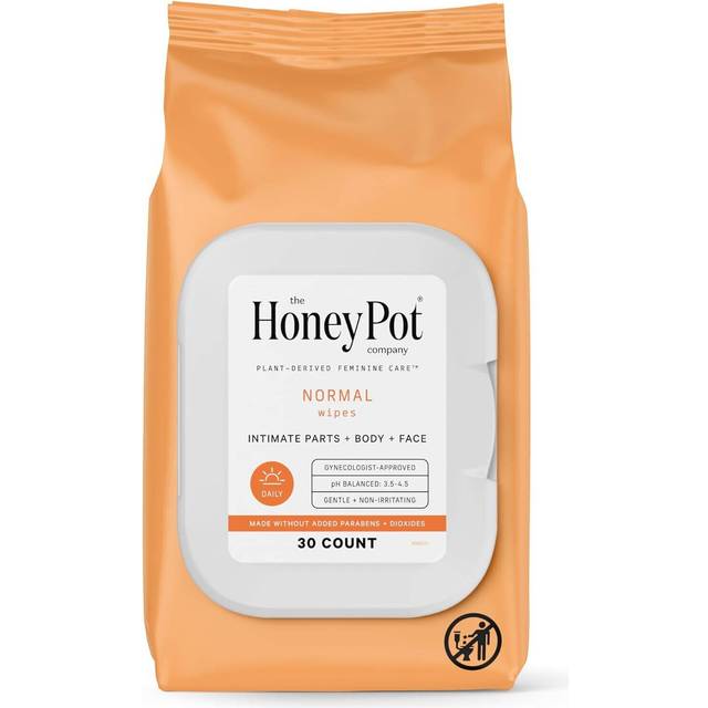 The Honey Pot Company, Plain Wipes, Fragrance-Free, 30 Count