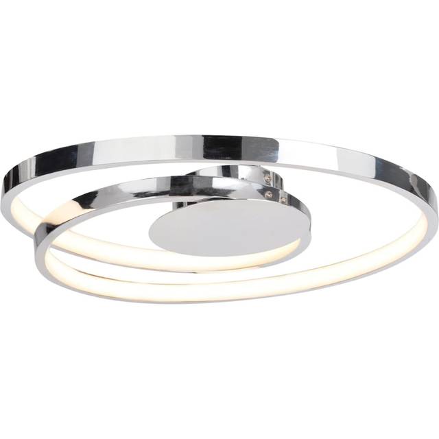 Set of 2 Polished Chrome LED Swirl Flush Fittings