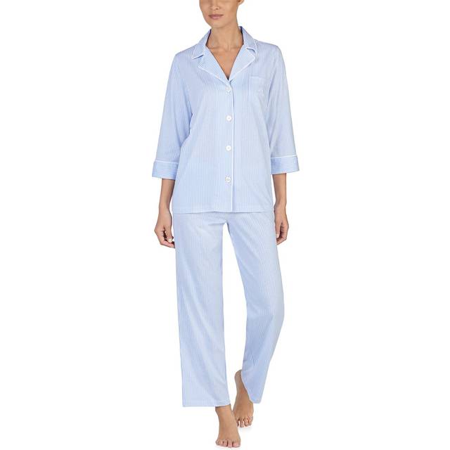 LAUREN RALPH LAUREN HOMEWEAR Lrl Heritage 3/4 Sl Classic Notch Pj Set |Blå |M