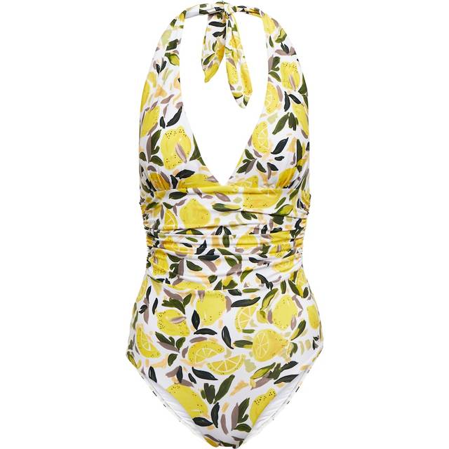 Rebecca Vallance Amarilla printed halterneck swimsuit