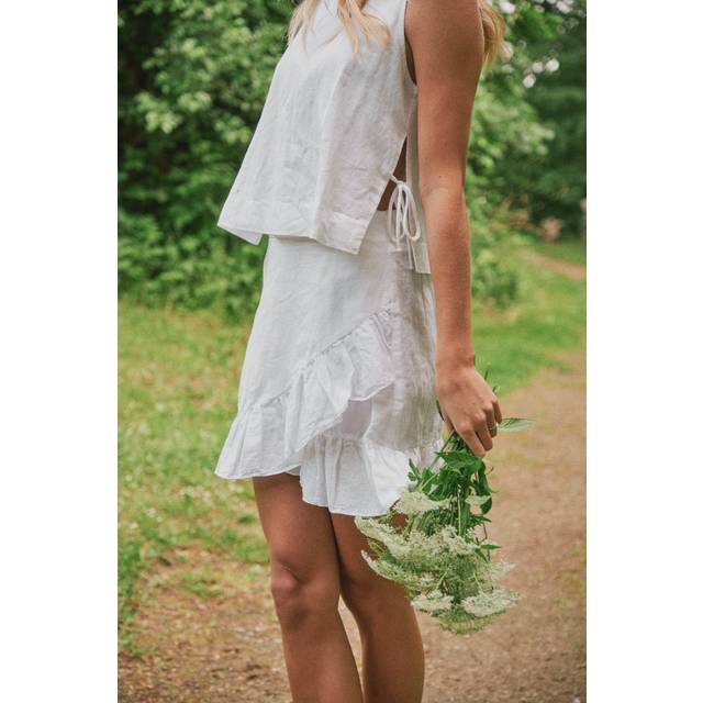Neo Noir Bekka Linen Skirt Dam Korta Kjolar Stl. 34 - Från Magasin - White (34)