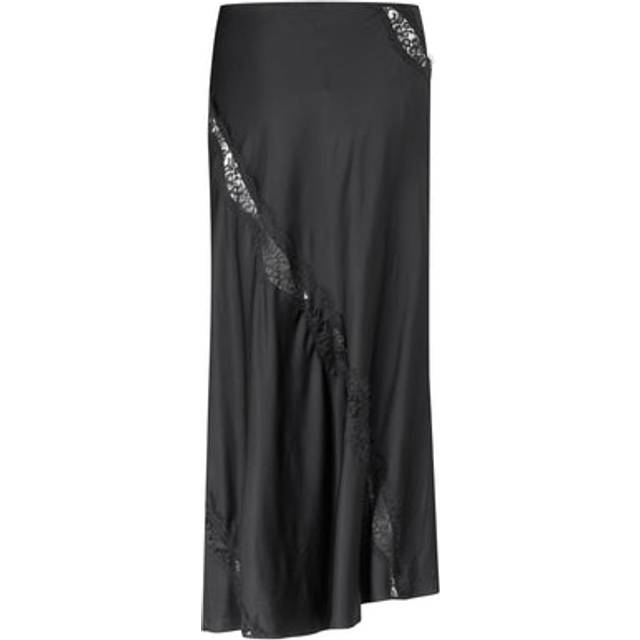 Samsoe Womens Black Sachic Lace-panel Woven Skirt Xs - BLACK