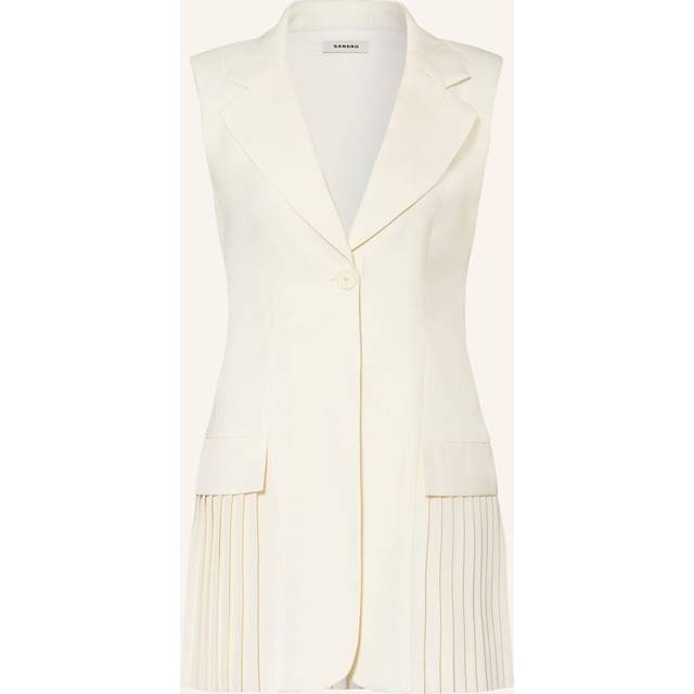 Robe courte tailleur plissée - Ecru - 40