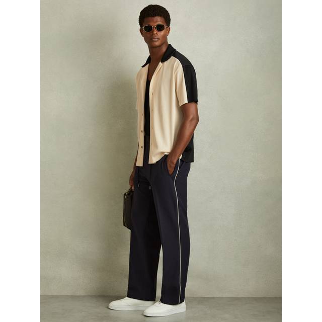 Reiss Castro Oversized Plisse Cuban Collar Shirt