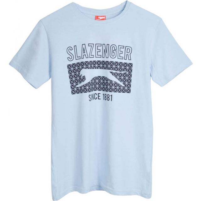 Slazenger Mens Vintage Style Graphic T-Shirt - Blue Cotton - Size Small