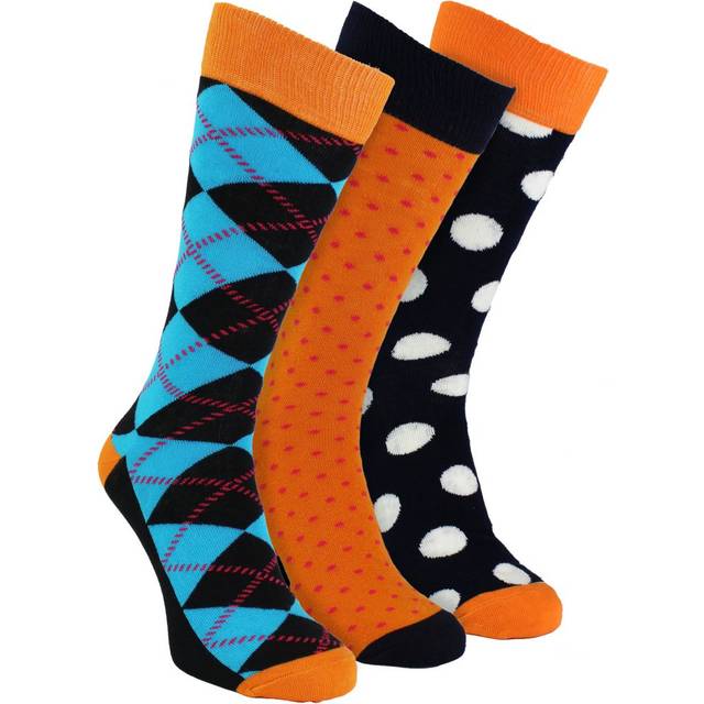Happy Socks Men 3 Pack of Novelty Dress Socks in Burnt Orange | Size: 6-11