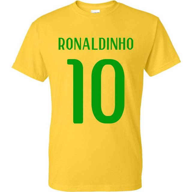 Ronaldinho Brazil Hero T-shirt (yellow) Men's Polyester Made By: Gildan
