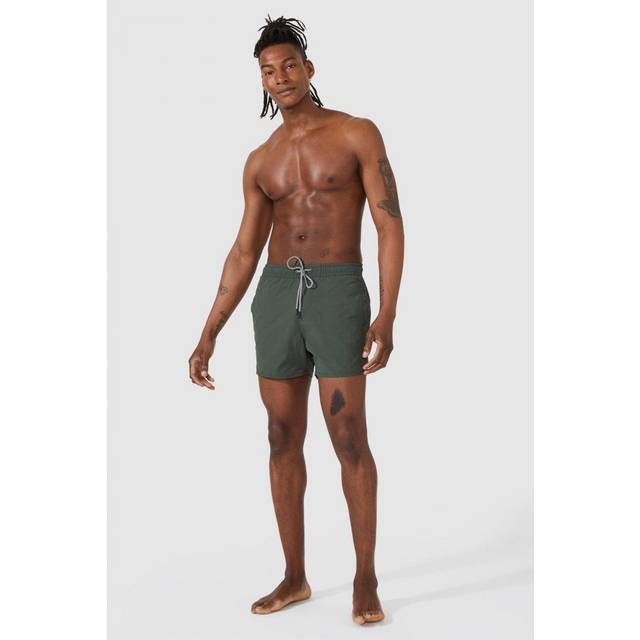 Secret Label Mens Plain Swim Shorts - Khaki Nylon - Size X-Large