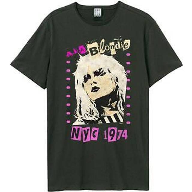 (XS, Charcoal) Amplified Unisex Adult NYC 1974 Blondie T-Shirt