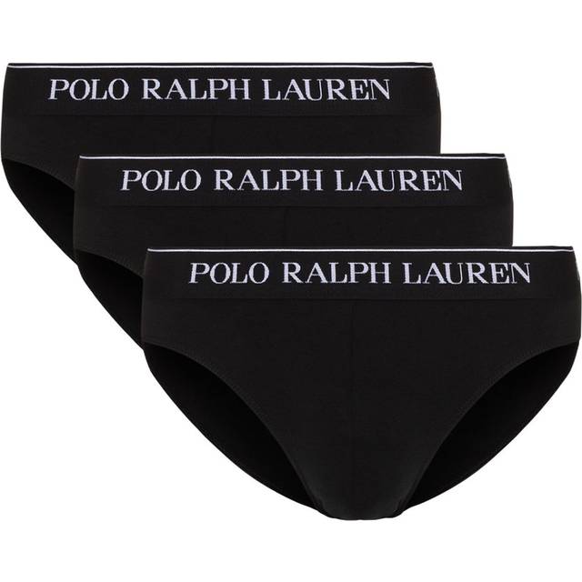 Polo Ralph Lauren - pack of 3 logo waistband briefs - men - Cotton/Elastane - XL - Black