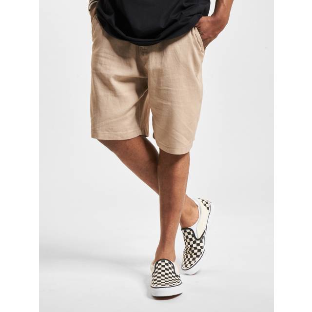 Denim Project Long Linen Shorts light taupe