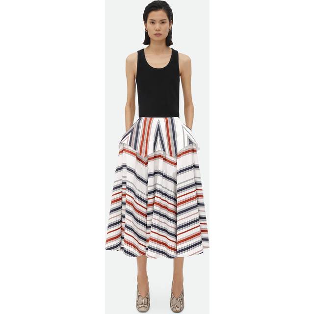 Striped Cotton Skirt - Bottega Veneta