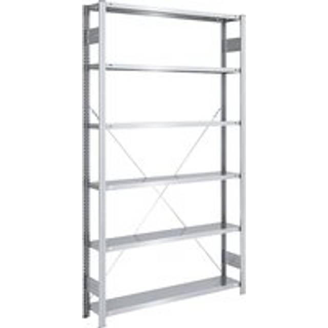 eurokraft pro height 2500 mm, max. bay load 1000 kg, height 2500 mm, max. bay load 1000 kg, standard shelf unit, WxD 1300 x 300 mm - zinc plated