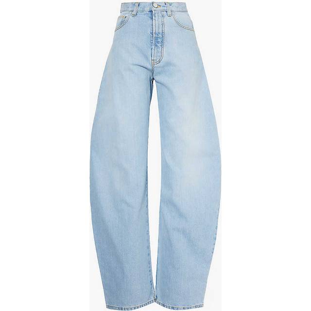 Alaia Womens Bleu Clair Balloon-leg High-rise Cotton-blend Jeans 6 - BLEU CLAIR