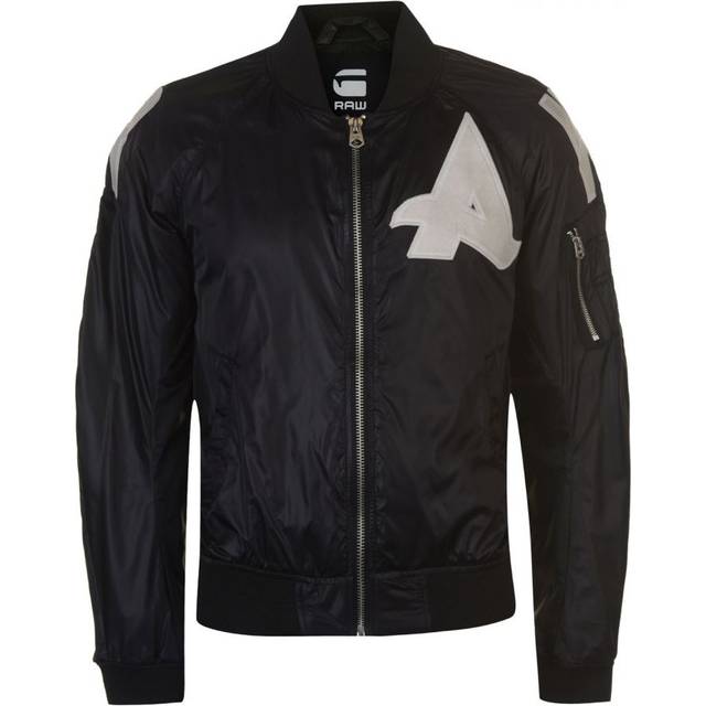 G Star Raw G Afrojack Bomber Jacket Mens Gents Lined Coat Top Lightweight Zip Zipped - Black Polyamide - Size X-Small