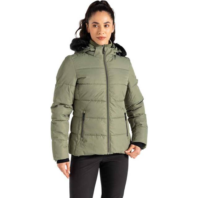 Khaki Glamourize V Baffled Ski Jacket - Green (10)