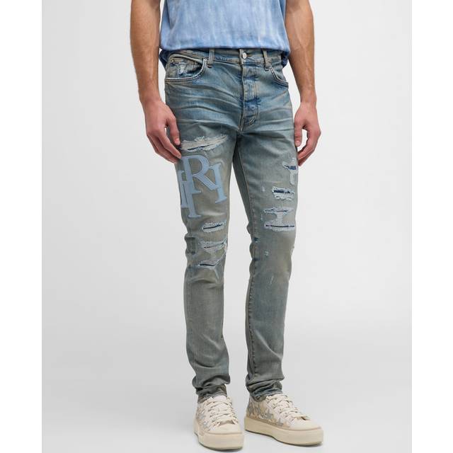 AMIRI Indigo Staggered Jeans - Clay Indigo - WAIST US 32