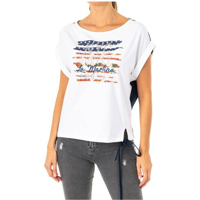 La Martina Womens Short Sleeve T-shirt LWR308 - White Cotton - Size Small