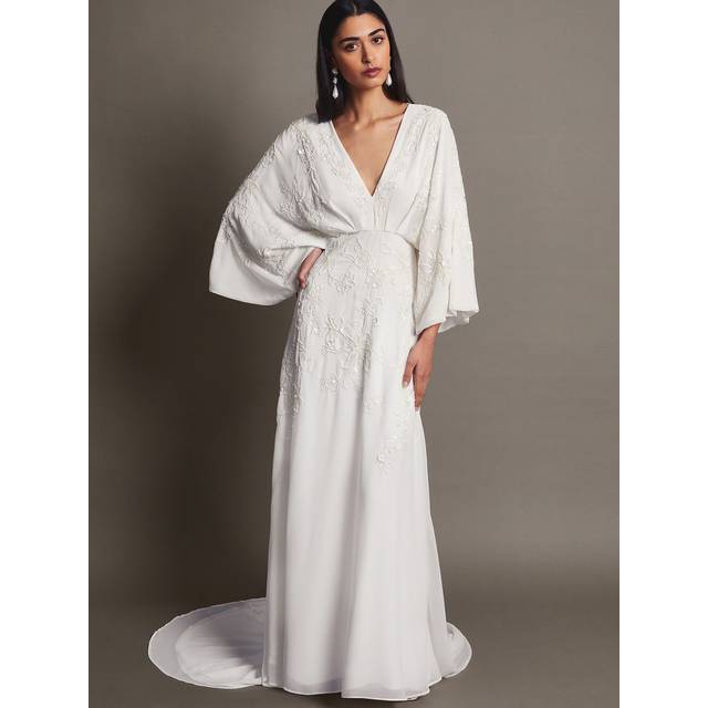 Monsoon Camilla Embroided Wedding Dress, Ivory