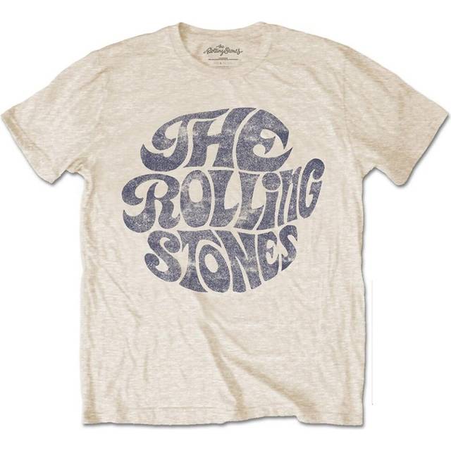 (Large) Rolling Stones 'Vintage 70s Logo' (Sand) T-Shirt