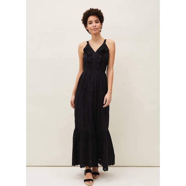 Black Tallie Broidery Cotton Maxi Dress (8)