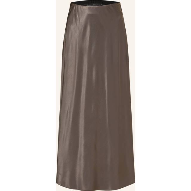 Luisa Cerano - Satin Midi Skirt Col: 163 Grey, Size: 14 12
